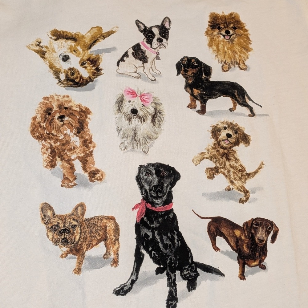 J.Crew Women Collector Tee White Dog Graphic Cotton T-Shirt CR061 Size S NEW $55 - Picture 5 of 9